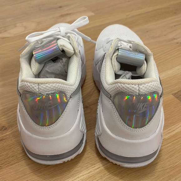Nike Air Max White and Metallic Silver Athletic Shoes - Picture 3 of 9